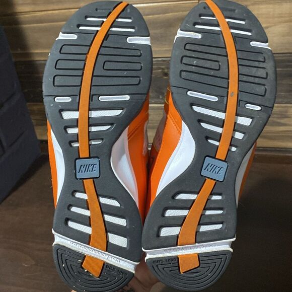 Nike Running Orange and White Velcro Shoes Size 6 - Picture 10 of 12